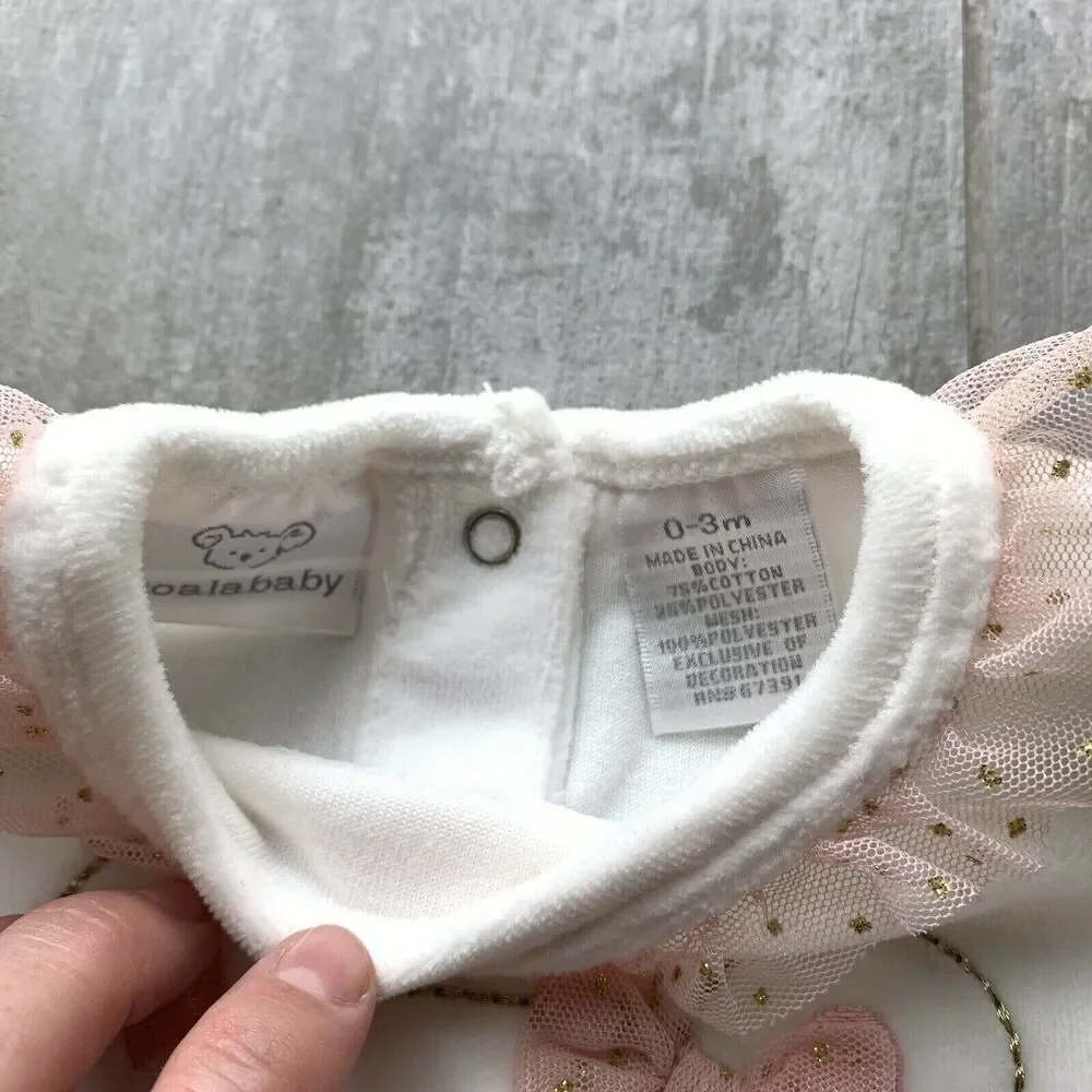 Koala Baby Harvest Layette White Bear Boho Tutu Ruffle Infant Girl NEW Cute 0-3